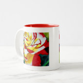 Tee Rose Aquarell Originale Kunst Blume Zweifarbige Tasse (Vorderseite Links)
