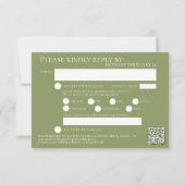 Tee Rose Aquarellfarben Hochzeit QR-Code Mahlzeite RSVP Karte (Vorderseite)