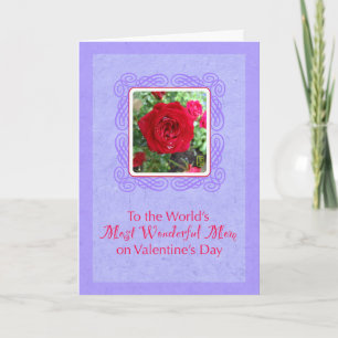 Tee Rose auf Lavendel Wunderbare Mama Valentine Karte