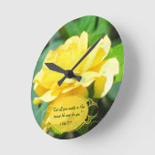 Tee Rose & Bible Verse Custom Clock Runde Wanduhr (Winkel)