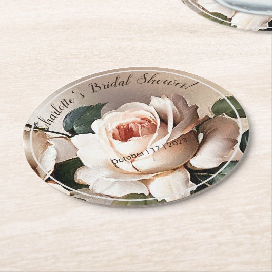 Tee-Rose-Brautparty Runder Pappuntersetzer (Angewinkelt)