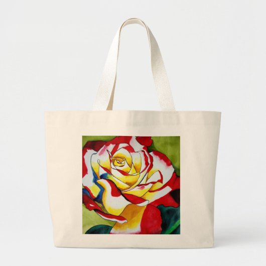 Tee Rose Originale Aquarellkunst Blume Jumbo Stoffbeutel (Vorne)