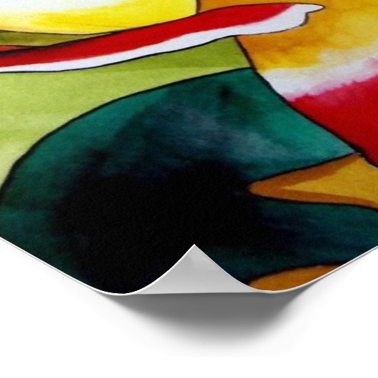 Tee Rose Originale Aquarellkunst Blume Poster (Ecke)