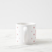 Tee Rose Rosa Glitzer Herz mit Monogramm Espressotasse (Rückseite)