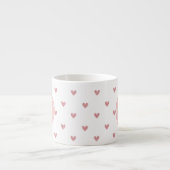 Tee Rose Rosa Glitzer Herz mit Monogramm Espressotasse (Vorderseite)