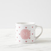 Tee Rose Rosa Glitzer Herz mit Monogramm Espressotasse (Rechts)