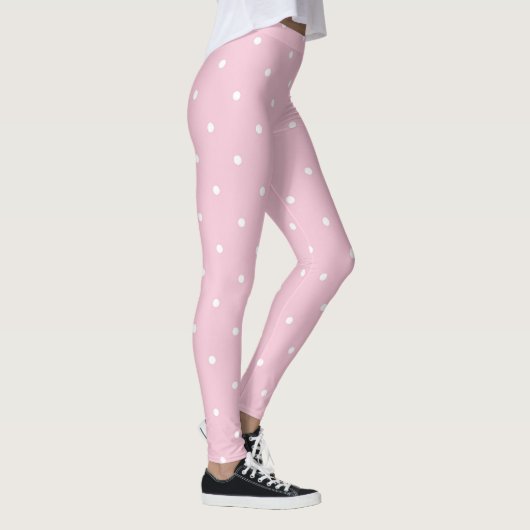 Tee-Rose Rosa und weiße Punkte Leggings (Rechts)