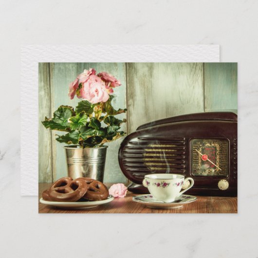 Tee-Rose-Uhr Postüberquerung Postkarte (Vorne/Hinten)