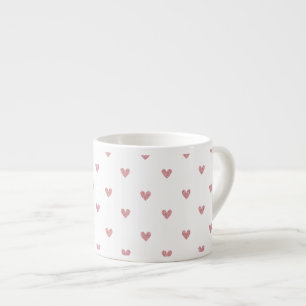 Tee-Rosen-Rosa-Glitzer-Herz-Muster Espressotasse