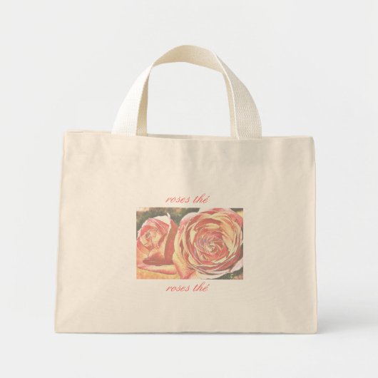 Tee-Rosen vom Garten Mini Stoffbeutel (Vorne)