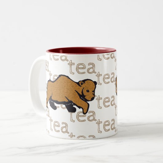 Tee Rustic Wildlife Grizzly Brown Bear Zweifarbige Tasse (Vorderseite Links)