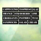 Tee-Salate Fenster Vinyls Transparent | Lebensmitt Fensteraufkleber (Blatt 3)