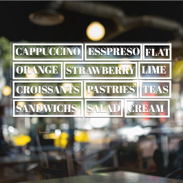 Tee-Salate Fenster Vinyls Transparent | Lebensmitt Fensteraufkleber