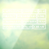 Tee-Salate Fenster Vinyls Transparent | Lebensmitt Fensteraufkleber (Blatt 3)