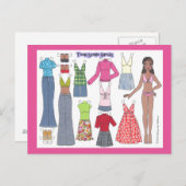 Tee Scene Shelby Paper Doll Postcard Postkarte (Vorne/Hinten)