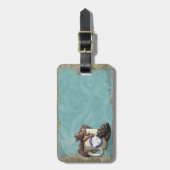 [Tee-Schalen-Drache-] Mokka Gepäckanhänger (Vorderseite vertikal)