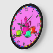Tee-Set-Küchenuhr Große Wanduhr (Winkel)