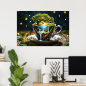 Tee-Set surreal Wasserfall Küche Dekoration Kunst (Heimbüro)