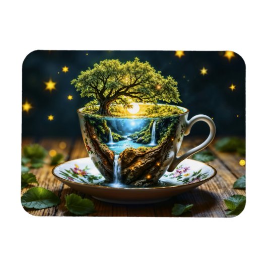 Tee-Set surreal Wasserfall Küche Dekoration Kunst Magnet (Horizontal)