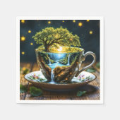 Tee-Set surreal Wasserfall Küche Dekoration Kunst Serviette (Vorderseite)