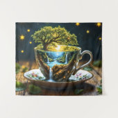 Tee-Set surreal Wasserfall Küche Dekoration Kunst Wandteppich (Vorderseite (Horizontal))