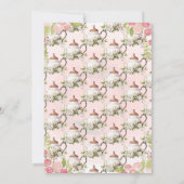 Tee-Set Wasserfarbe Rose Einladung (Rückseite)