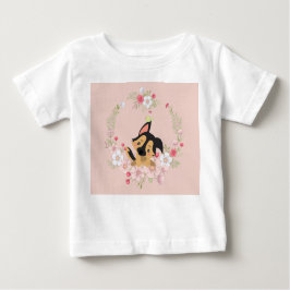 Tee Shirt für Baby Girl mit Hund, Vogel & Blume