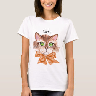 Tee-Shirt für Frauen mit Katzengesicht T-Shirt