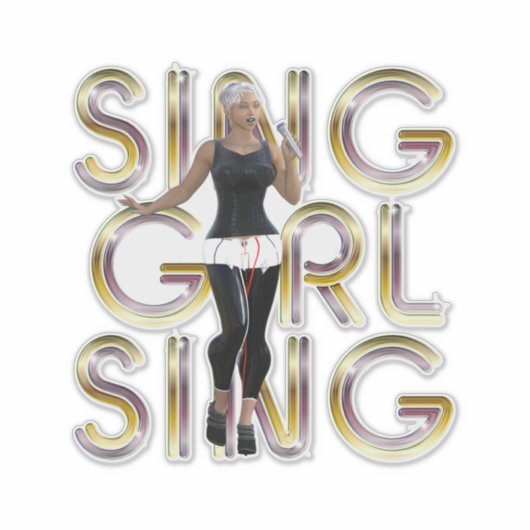 TEE Sing Girl Sing Aufkleber (Vorderseite)