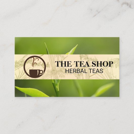 Tee-Steaming-Logo | Tea-Blätter Visitenkarte (Vorderseite)