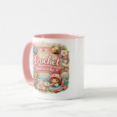 Tee-Süchtiger Süßer Häkelstil-Becher | Gemütlicher Tasse (Vorderseite Links)