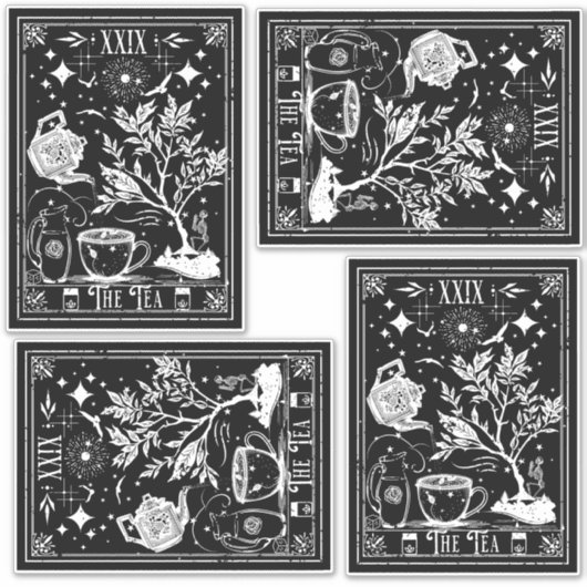 Tee-Tarot-Karten Aufkleber (Vorderseite)