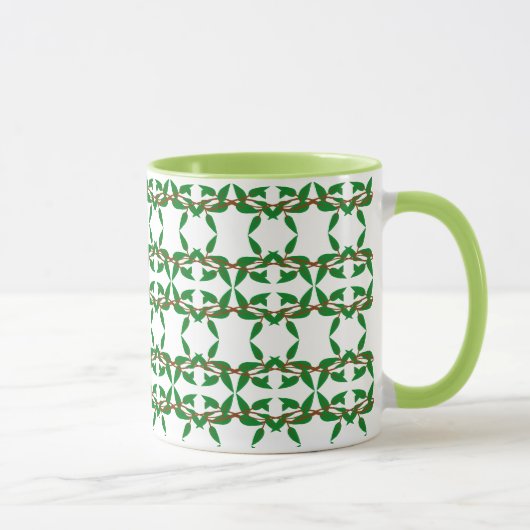 Tee-Tasse-Cup für grüne Branch-Muster Tasse (Rechts)