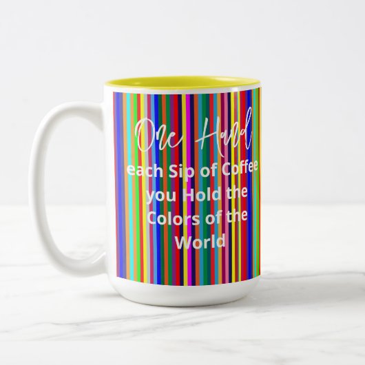 Tee-Tasse, Farben des Weltstreifens Zweifarbige Tasse (Links)