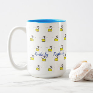 Tee-Tasse, Mouse Cheese Liebe Kisses Two-To Zweifarbige Tasse