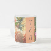 Tee Tasse Orange Dahlia Blume Tea Tasse (Vorderseite Links)