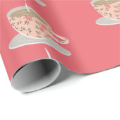 Tee-Tasse und Untertassen-Packpapier Geschenkpapier (Rolleneckpunkt)
