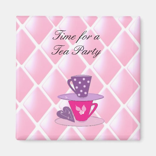 Tee-Tassen stapeln - Teeparty Magnet (Vorne)