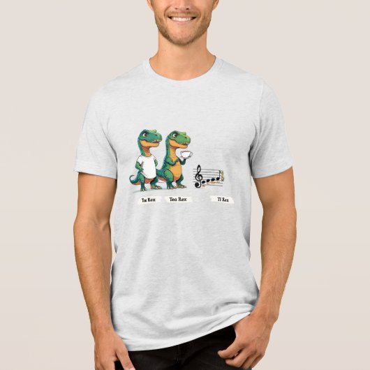 Tee, Tea, & Ti Rex Tri-Blend Shirt (Vorderseite)