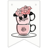 Tee Teacup Blume Brautparty Banner (Erste Fahne)