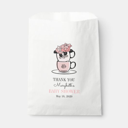 Tee Teacup & Blume Kinderdusche Gesichtsbeutel Geschenktütchen (Vorderseite)