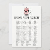 Tee Teacup Brautparty Word Search Game Card Einladung (Vorderseite)
