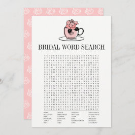 Tee Teacup Brautparty Word Search Game Card Einladung