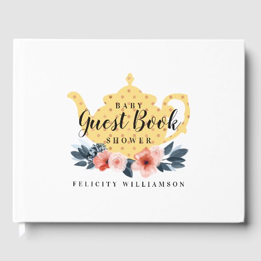 Tee-Tee-Party Gelbe Babydusche Gästebuch (Vorderseite)