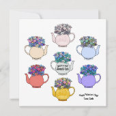 Tee Tee Teekonzept Valentine Tageskarte Karte (Vorderseite)