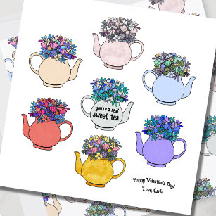 Tee Tee Teekonzept Valentine Tageskarte Karte