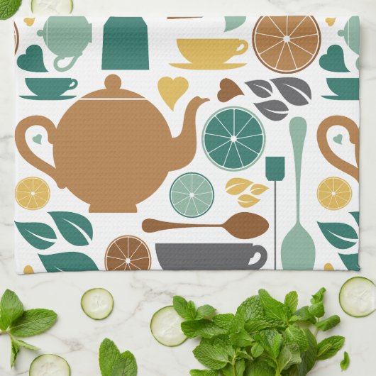 Tee, Tee, Teetuch Geschirrtuch (Gefaltet)