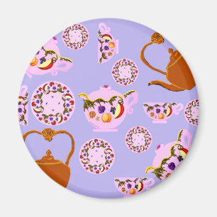 Tee! Teekanne, Teakup, Tafel, Teakettessel, Rundma Magnet
