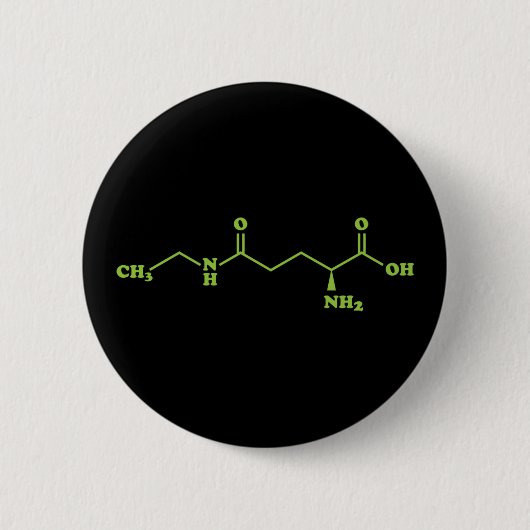 Tee-Theanin-Molekül-Chemieformel Button (Vorderseite)
