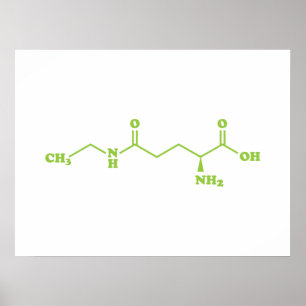 Tee-Theanin-Molekül-Chemieformel Poster